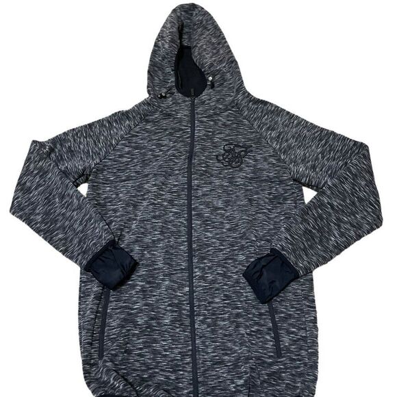 SikSilk Apex Zip Track Top Full Zip Hooded Track Jacket Men's Sz M Elastic Waist - Picture 1 of 6